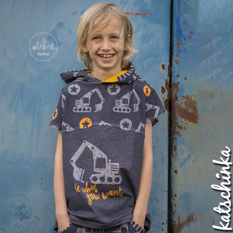 Bio Jersey Be what you want - Panel Bagger vintage grau